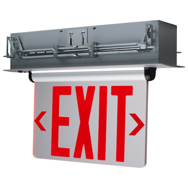 Nuvo Red Clear Edge Lit LED Exit Sign, 3.14 Watts, Single Face, 120V/277 Volts, Clear Finish 67/114 - main